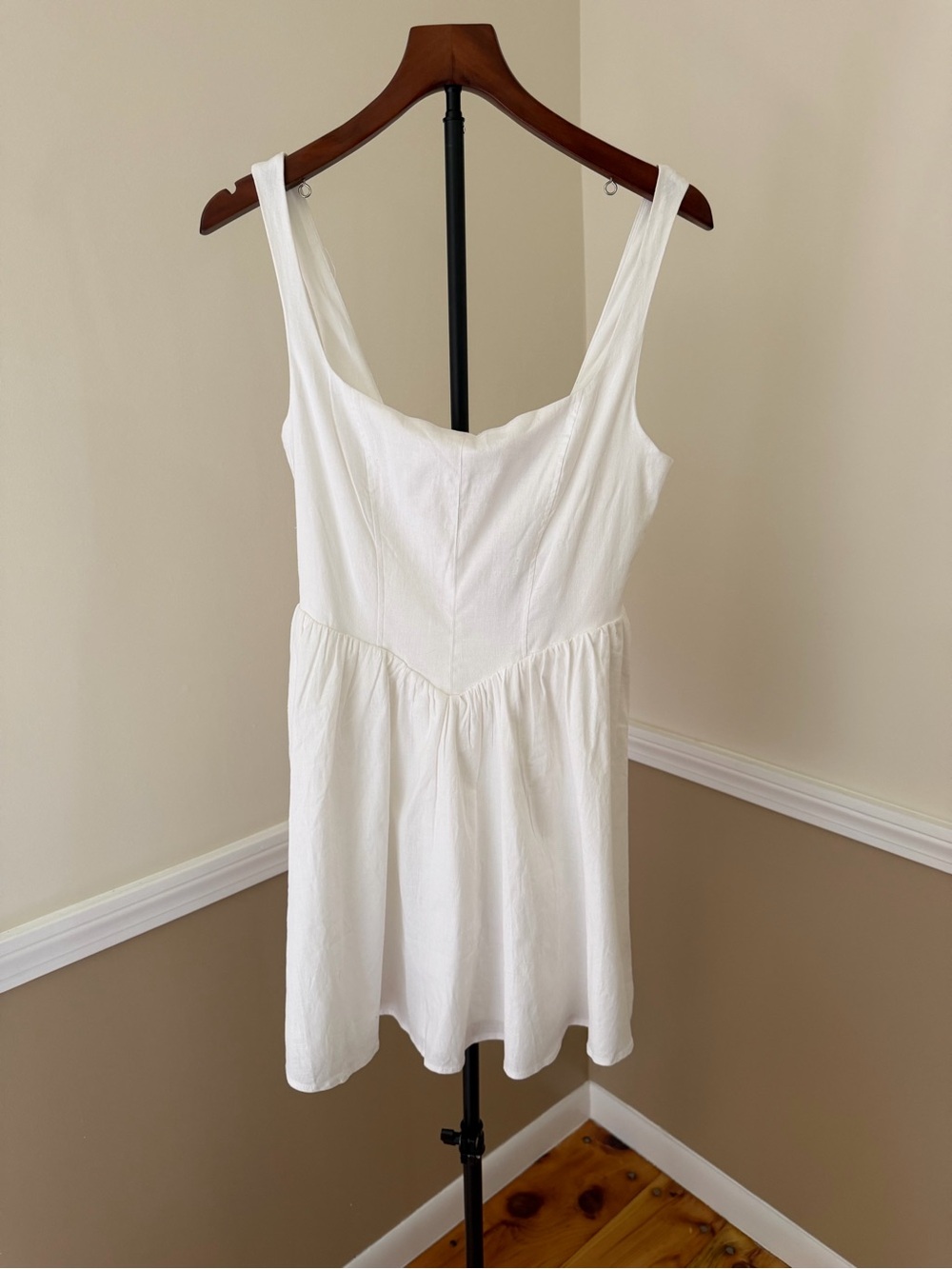 Princess Polly White Martie Mini Dress with Scoop Neck bridal bachelorette